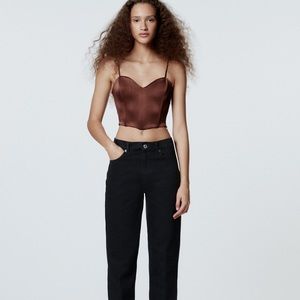 ZARA sweetheart neckline crop top